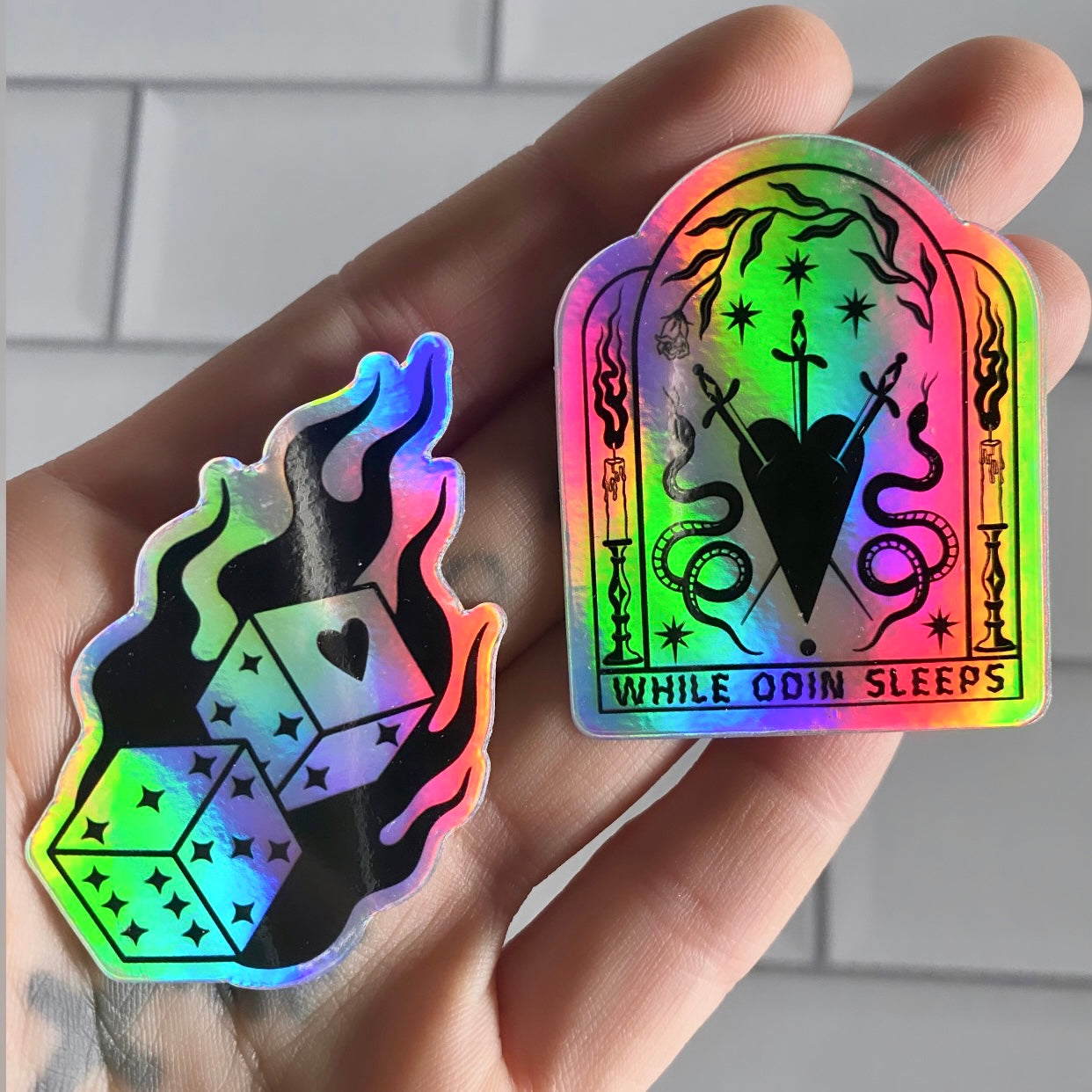 Lover's Dice Sticker - Stickers - While Odin Sleeps